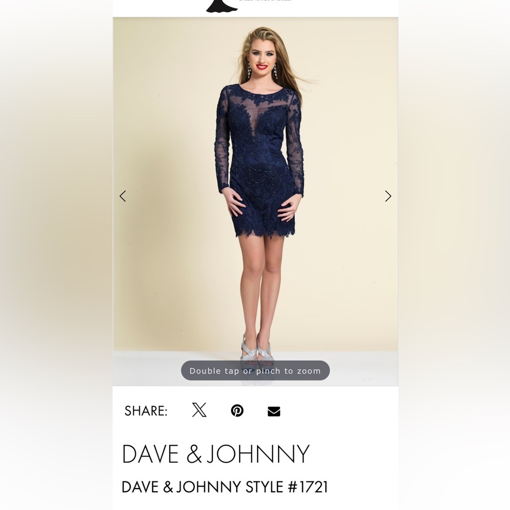 New Dave & Johnny prom dress, navy, sz 11/12